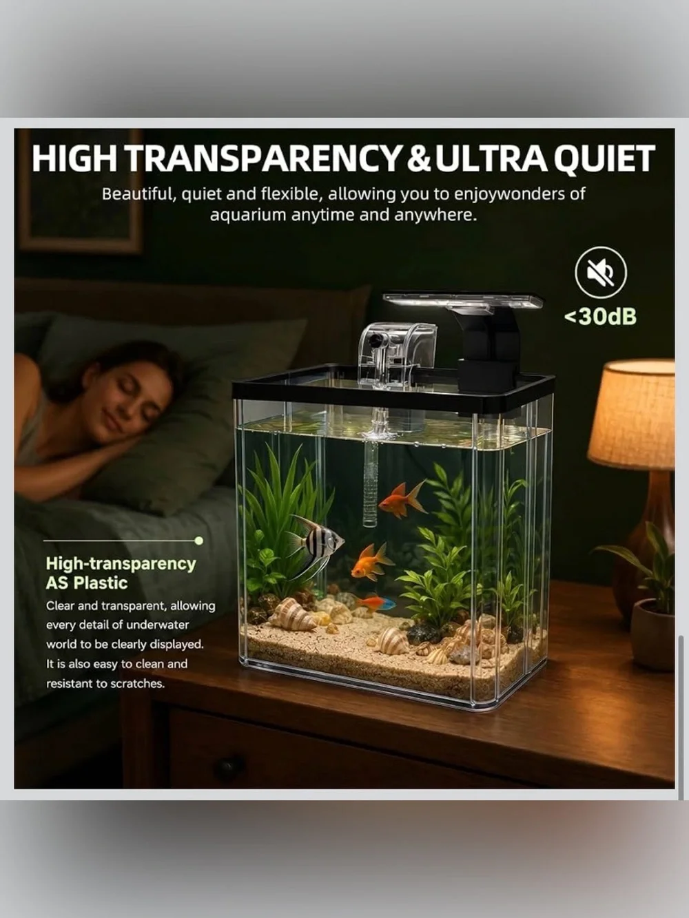 Aquarium Small Fish Tank Starter Kit 1.5 Gallon